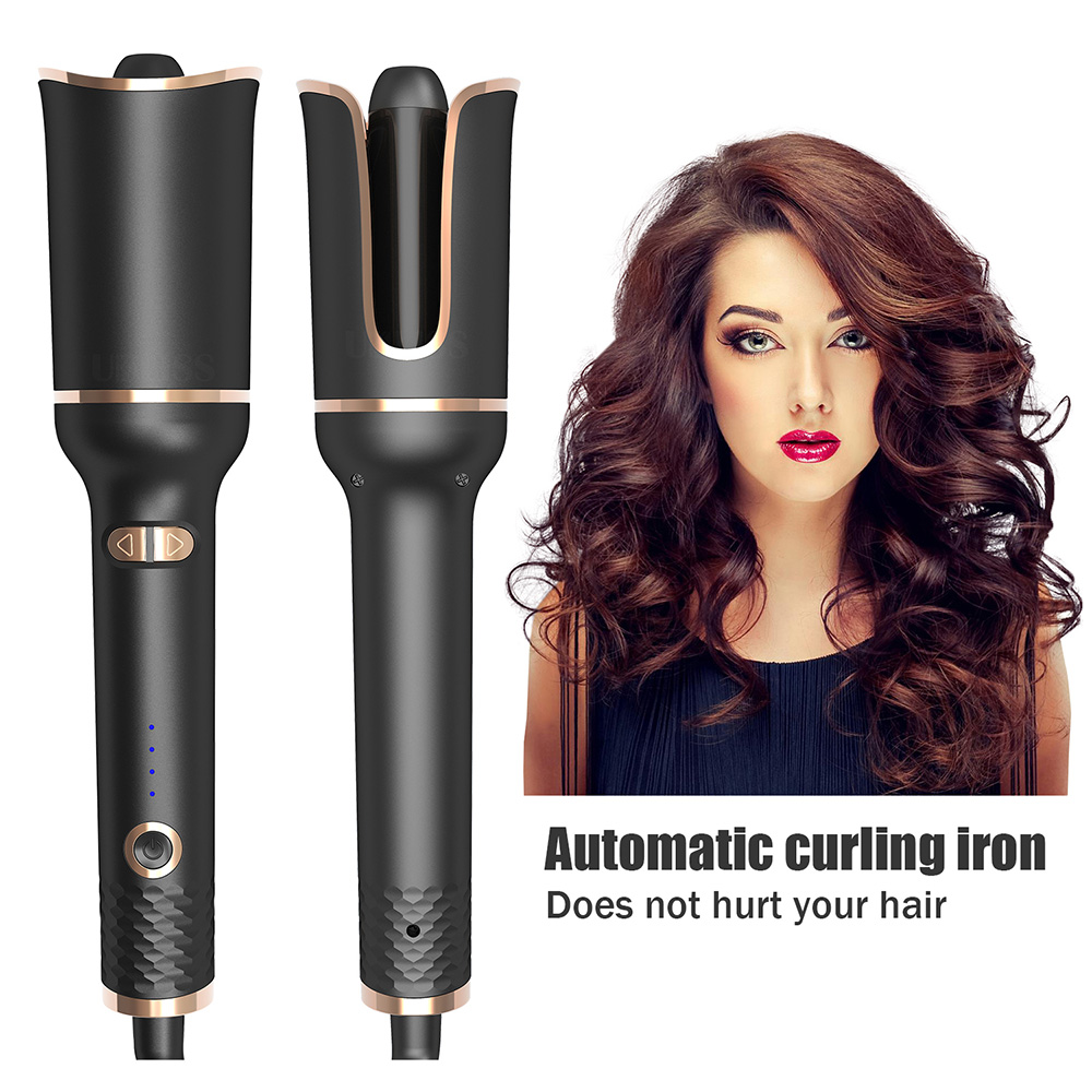 Power Tools Uk - 自動回転セラミックヘアカーラー自動ヘアアイロンスタイリングツールヘアアイロンカーリングワンドエアスピンとカールカーラーヘアウェイバー