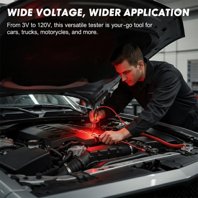Power Tools Display - 3V 120V 電圧テスターペンデジタルディスプレイロングプローブポータブル電気回路検出ツール車の家庭や作業場での使用に最適