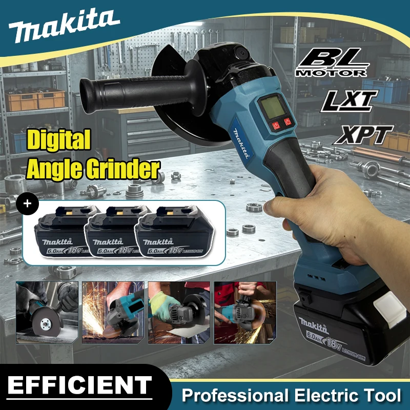 Power Tools Display - マキタブラシレスデジタルディスプレイインパクトアングルグラインダー DIY 電動工具電動研磨研削盤 18V バッテリー用