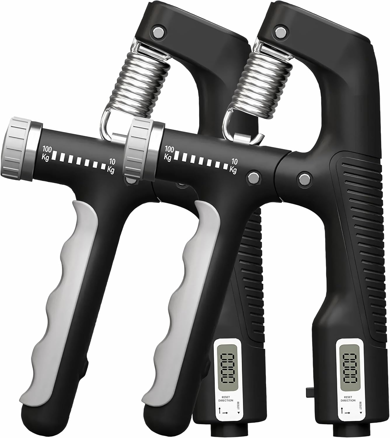 Power Tools Training - 1/2 個 10-100 キロ調整スマートカウントハンドグリップスプリングフィンガーピンチリストエキスパンダーパワー強化プライヤーフィットネスツール