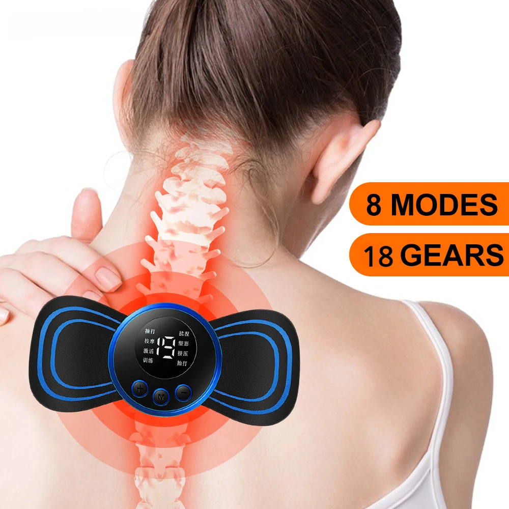 Health Power Tools - EMS ネックマッサージャーミニ頚椎筋肉痛緩和パッチマッサージャー刺激マットポータブル脚ボディヘルスケアツール