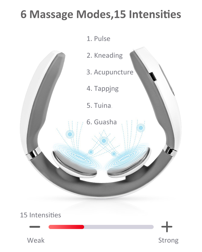 Health Power Tools - スマート電気パルス背中と首のマッサージャー遠赤外線加熱鎮痛ツールヘルスケアリラクゼーションネックマッサージ機