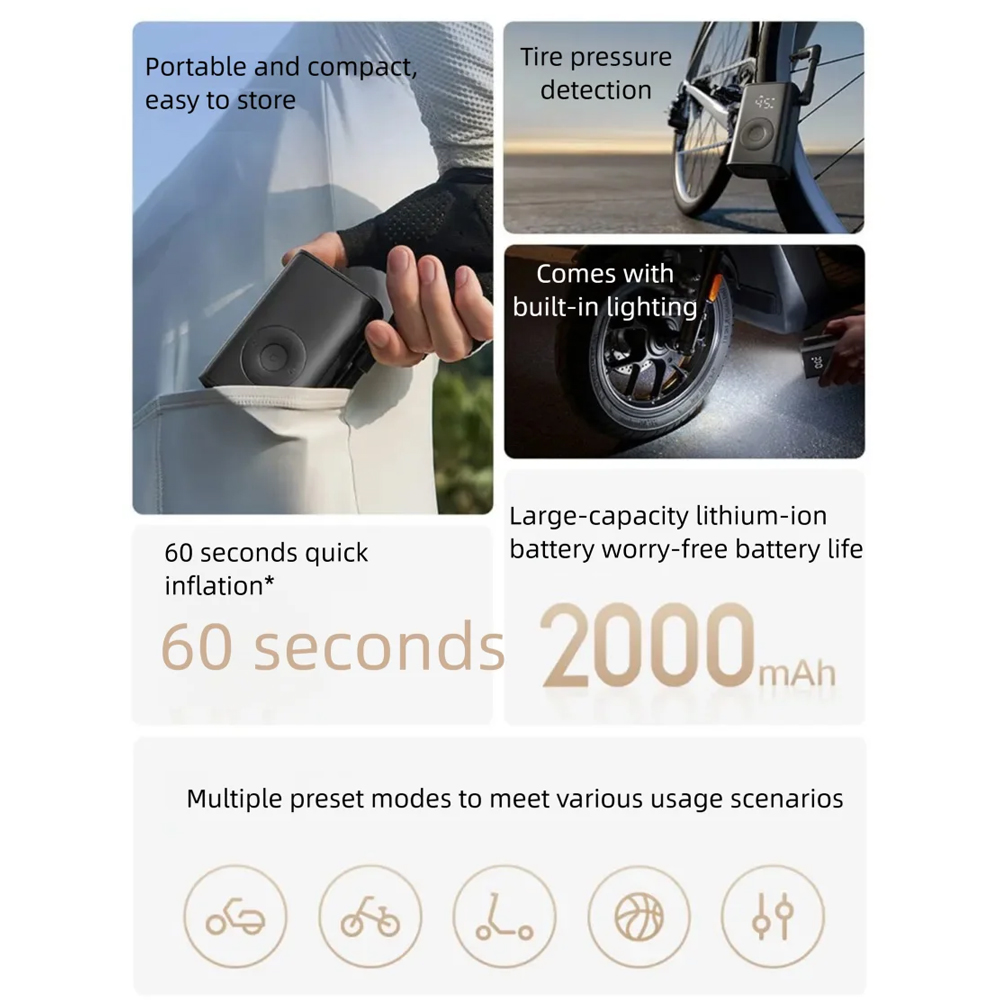 Mijia ポータブルエアポンプ ミニ電動インフレータ 15 - Power Tools Display のレビューと価格