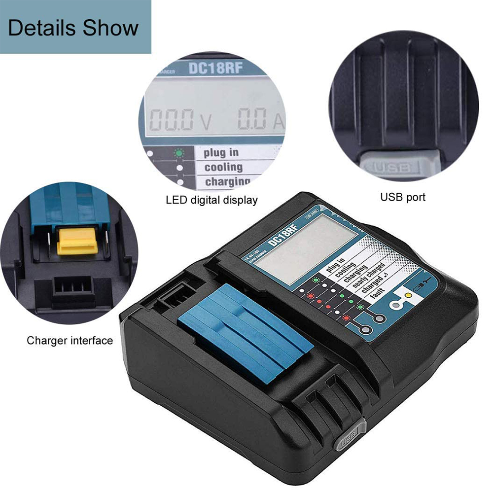 バッテリー充電器dc18rf 3a,18v,14.4v,bl - Power Tools Uk のレビューと価格
