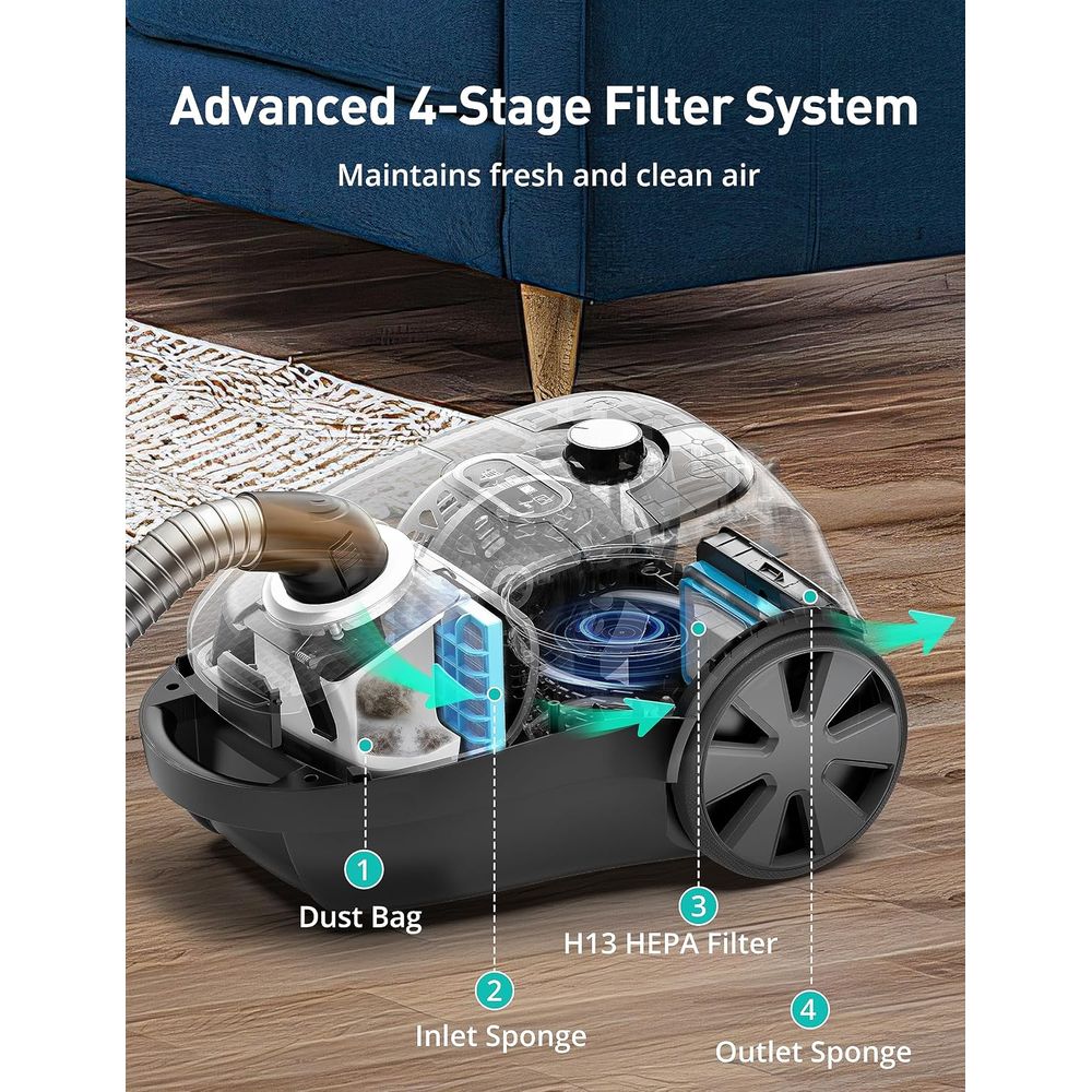 キャニスター掃除機、1600W/40Kpa キャニスター袋式 - Bag Power Tools のレビューと価格