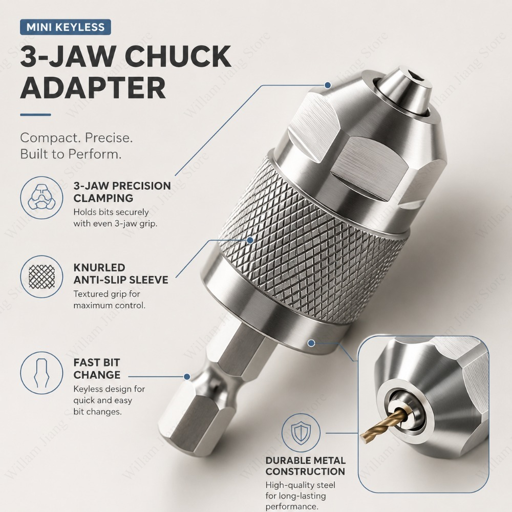 3 ジョードリルチャックアダプター、クイックリリース六角シャ - Power Tools Brand のレビューと価格