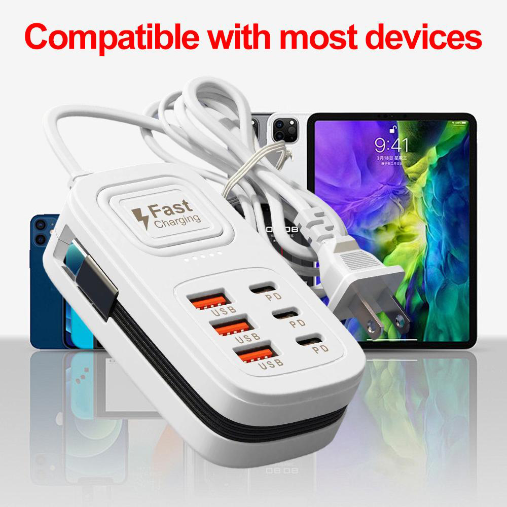 6ポートUSB急速充電器電源タップデスクトップステーション、 - Power Tools Uk のレビューと価格