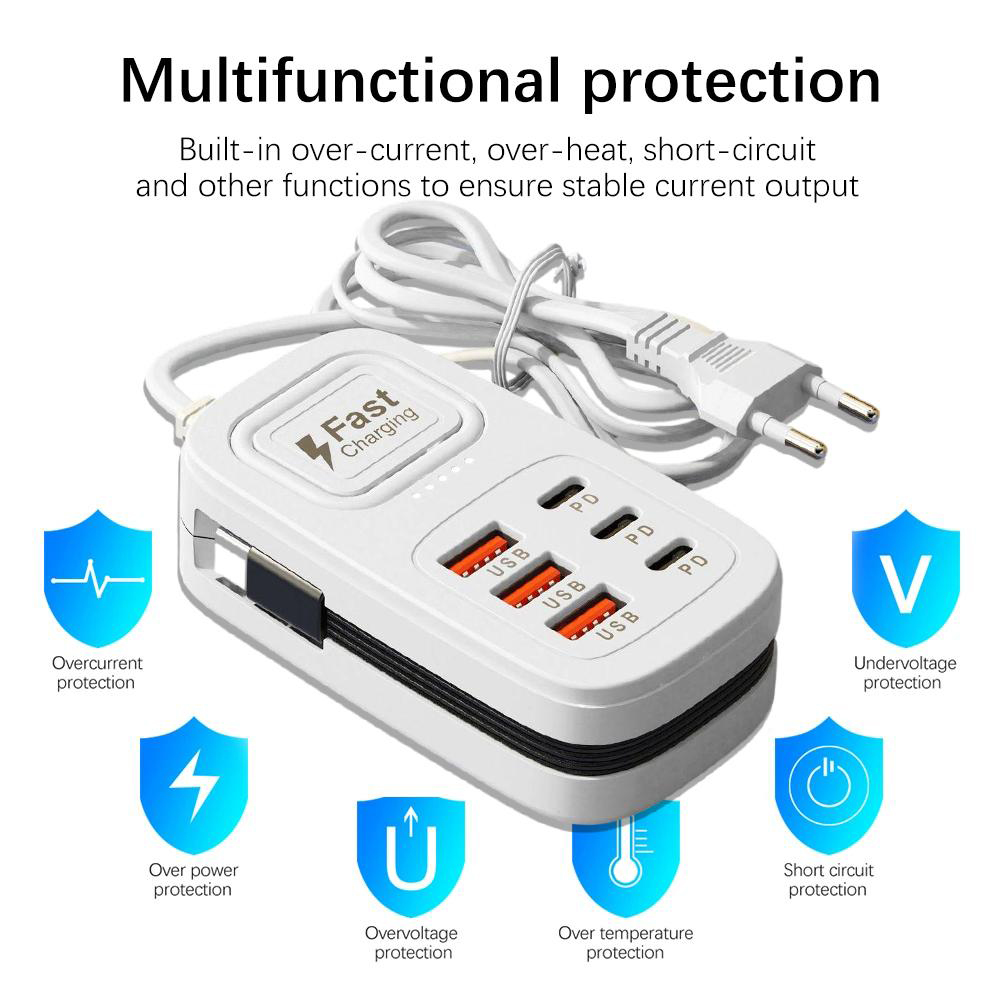 6ポートUSB急速充電器電源タップデスクトップステーション、 - Power Tools Uk のレビューと価格